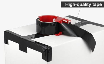 BOMEI PACK 6 Rolls Black Heavy Duty Packing Tape with red Dispenser, Packaging Tape 1.88 Inches x 60Yards, 2.5mil Industrial Shipping Tape for Moving Shipping, Office & Storage - color: Black