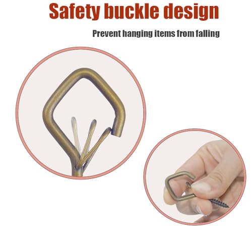 12 Pcs 2.36IN Ceiling Hooks with Safety Buckle for Plants - color: Bronze, size: 12Pcs