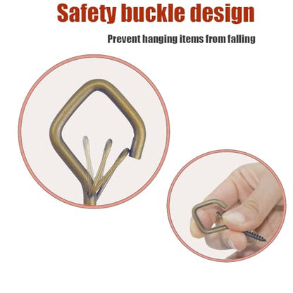 32 Pcs 2.36IN Ceiling Hooks with Safety Buckle for Plants - color: Bronze, size: 32Pcs