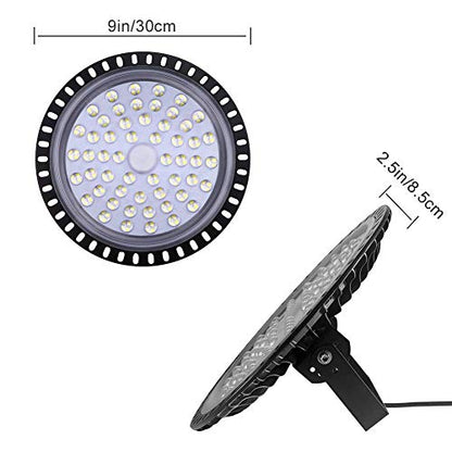 100W LED High Bay Light lamp Factory Warehouse Industrial Lighting 10000 Lumen 6000-6500K IP65 Warehouse LED Lights- Commercial Bay Lighting for Garage Factory Workshop Gym (100W 3) - size: 100W 3pcs