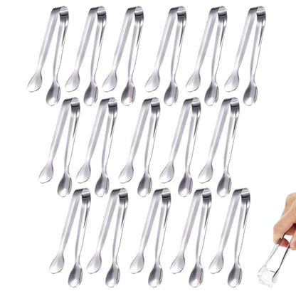 16 Pack Mini Sugar Tongs Stainless Steel Mini Serving Tongs Appetizer Tongs for Candy Buffet, Tea Party, Wedding Ice Tongs for Small Foods, Ice Cubes, Canapés - size: 16 Pack