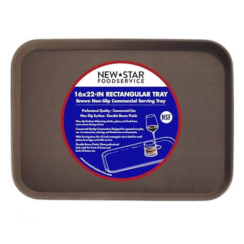 New Star Foodservice Restaurant Grade Non-Slip Tray, Brown, 16x22-Inch - color: Brown, size: 16-Inch x 22-Inch