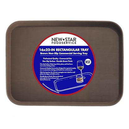 New Star Foodservice Restaurant Grade Non-Slip Tray, Brown, 16x22-Inch - color: Brown, size: 16-Inch x 22-Inch