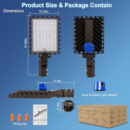 240W Parking Lot Light 36000LM 5000K Dusk to Dawn Pole Mount 4Pack - size: 240W/5000K/4Pack