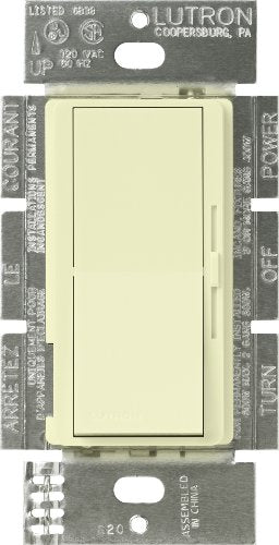 Lutron Diva Dimmer Switch for Incandescent Bulbs, 1000-Watt/Single-Pole Preset, DV-10P-AL, Almond - color: Almond