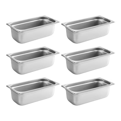 New Star Foodservice 1/3 Size Stainless Steel Steam Table Pan - size: 1/3, style: 4" Deep