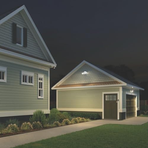 Lithonia Lighting HomeGuard 2-Light LED Outdoor Flood Lights, Dusk to Dawn - color: White, size: 2-Light, style: 1750-2750 Lumens