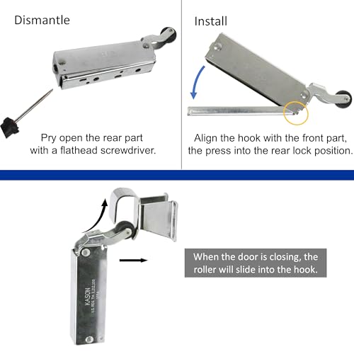Awoco 1094 Hydraulic Door Closer, Exposed Mounting with 1094-X26 Adjustable Wide Hook (Flush to 3/4” Offset) for Walk-in Coolers/Freezers by Kason - style: Exposed closer with Flush to 3/4" Hook