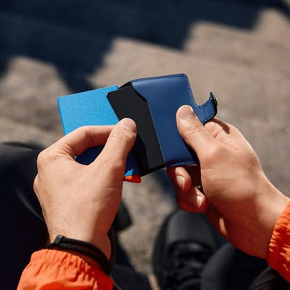 Chipolo x Secrid Trackable Mini Wallet, Leather Slim Wallet (Blue) - color: Chipolo x Secrid Miniwallet (Blue)