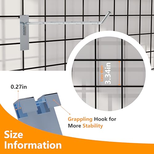2 Inch Grid Wall Hooks Chrome 25PCS Display Hangers - color: Chrome, size: 2 Inch