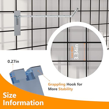 2 Inch Grid Wall Hooks Chrome 25PCS Display Hangers - color: Chrome, size: 2 Inch