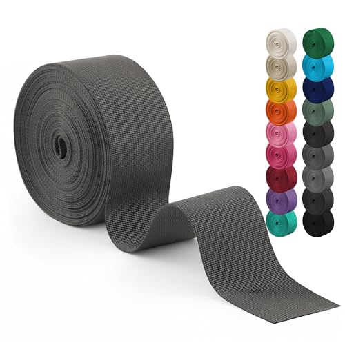 Polyester Webbing Strap 17+Colors – 1"&1.5"&2" – 10 Yards Heavy Duty Webbing Roll, Flat Webbing Strap for Indoor&Outdoor Gear, DIY Crafting, Repairing - color: Khaki, size: 1"-10yards