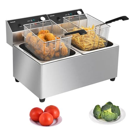 Commercial Deep Fryer with Basket, 28QT 3400W Electric Fryer for Home Use - size: 16L