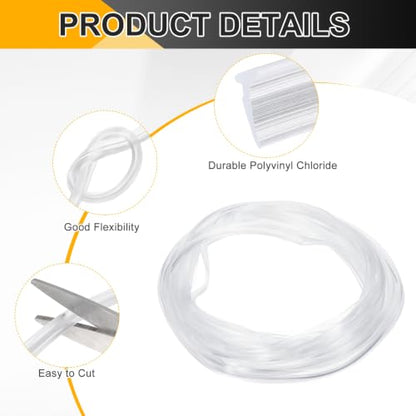PATIKIL 2Pcs Weather Stripping Door Seal 1/16" Slot, 16.4Ft, Clear, PVC - color: Clear, size: 1/16" Slot, 16.4Ft