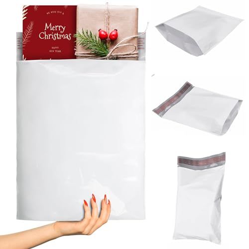 ABC PACK & SUPPLY Gusseted Poly Mailers, 11 x 13 x 4 Inch, 2.5 Mil White Shipping Bags for Clothing, Self Seal Plastic Mailing Envelopes, Pack of 100 - size: 11" x 13" x 4" / 100 Pack