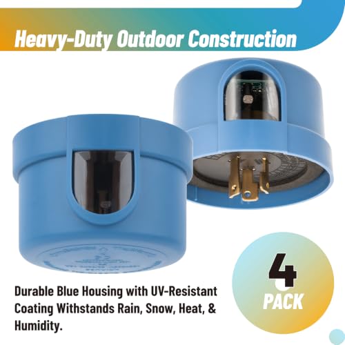 Twist Lock Photocell Sensor for Outdoor Lights, Auto On Off Switches