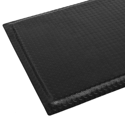Anti Fatigue Mats Industrial 3' x 6' 15/16" Thick Ergonomic Standing Mat Commercial Heavy Duty Diamond Plate Shop Floor Mats Helps Relieve Back and Leg Soreness - size: 3' x 6'