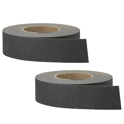 3M Safety-Walk Heavy Duty Anti Slip Tape, 2 in x 60 ft, Black Slip-Resistant Tread for Stairs, Steps, Ladders - Adheres Without Wrinkling, Curling or Lifting, Easy Application, 2-Pack - size: 2 Inch (Pack of 2)