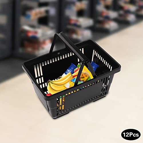 Shopping Basket 12-Pack 21L Black PP Durable Storage