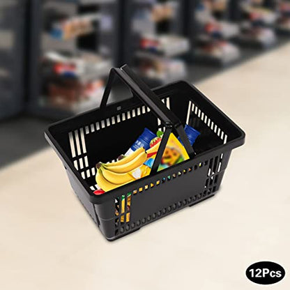 Shopping Basket 12-Pack 21L Black PP Durable Storage