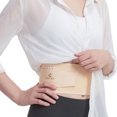 RANDY SUN Ultra Thin Lumbar Support, Invisible Back Brace Belt for Work & Travel Under Clothing, Breathable Posture Corrector for Mild Lower Back Pain Relief,Light Beige M/L(Waist:28"-32") - color: Light Beige, size: M/L(Waist:28"-32")