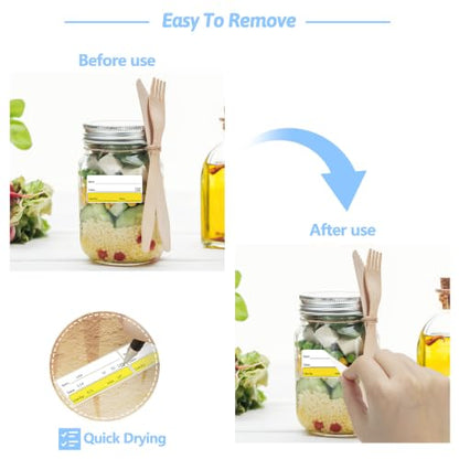 2 Rolls 1000 Pcs 1 inch X 2 inch Restaurant Quality Shelf Life Food Rotation Labels, Self-Adhesive Removable for Reusable Containers, Food Safety Date Sticker, Leftover Labels (Double-Yellow-Black) - style: Double-Yellow-Black
