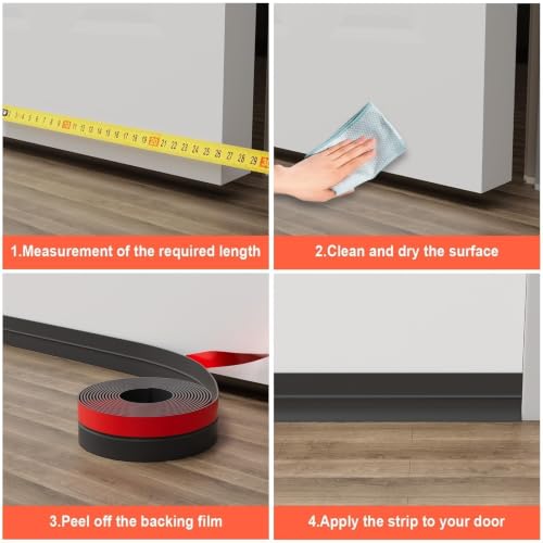 Weather Stripping, 2 in x 20 ft Black Silicone Door Seal Strip - color: Black, size: 2 Inch x 20 Feet