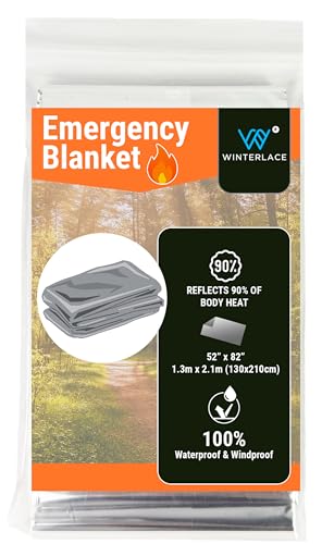 Winterlace Emergency Blankets 25-Pack (52” x 82”) Thermal Mylar Survival Rescue Camping Heat Reflective (25 Pack)