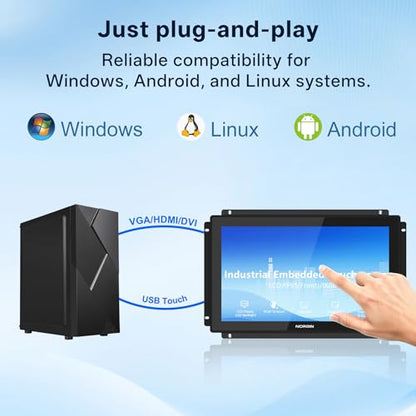 27 Inch Industrial Touchscreen, Open Frame 1920×1080 IP65 Monitor - size: 27 inch(Wide Screen)