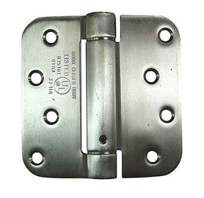 Self Closing Spring Door Hinges Stainless Steel 4 Inch - 5/8 Inch 2-Pack - color: Stainless Steel