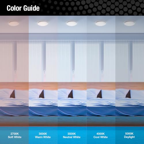 Juno Saturn Flush Mount Ceiling Light with Switchable Color Temperature (2700K-5000K), 13-Inch, Matte Black - color: Matte Black, size: 13-Inch