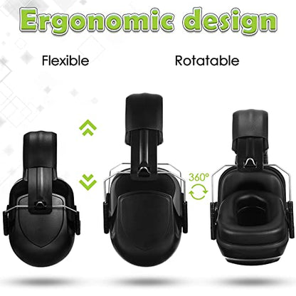 Yunsailing 4 Pack Ear Muffs for Noise Reduction - color: Black