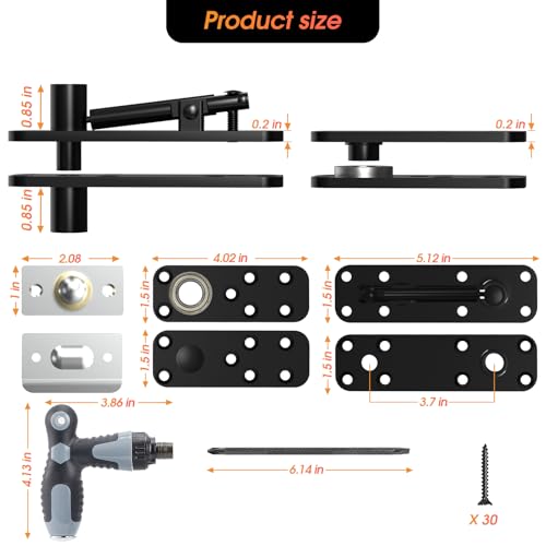 Pivot Hinge, Heavy Duty Hidden Door Hinge for Wood Secret Door - color: Large