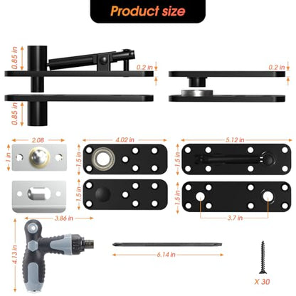 Pivot Hinge, Heavy Duty Hidden Door Hinge for Wood Secret Door - color: Large