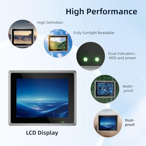 12.1" Fanless Industrial Panel PC, All-in-One Touchscreen Computer - color: 8GB RAM 256GB SSD