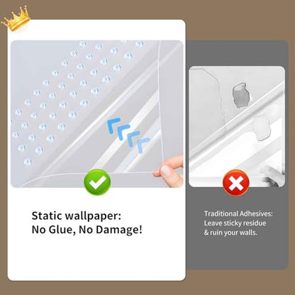 Clear Electrostatic Wall Protector, Static Protective Film, Adhesive-Free, No Residue Protection for Behind Trash Cans, Against Dog Scratches, Furniture, Doors, Splashes and Stains (15.78in*16.4ft) - size: 15.78in*16.4ft