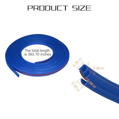Osilly Adhesive Rubber Car Door Seal Strip, Blue - color: Blue, size: Style C-32FT