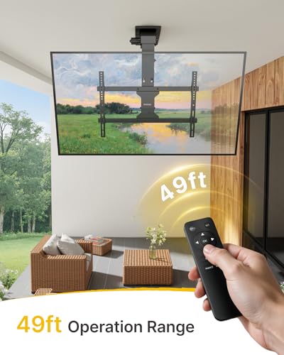 monTEK Motorized Ceiling TV Mount with Remote for 37-75 Inch TVs - size: 37-75 inch