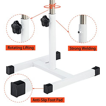 Pedicure Stand Footrest Stand Adjustable Height Technician SPA Beauty Stand Stool with Non-Slip SPA Salon Home Equipment White - color: White