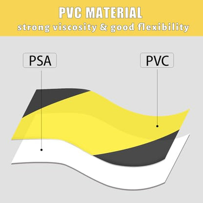 Hazard Tape 2 Inch x 108 Feet Black & Yellow Ultra-Adhesive Hazard Warning Safety Stripe Tape, Adhesive Marking Barrier Tape for Marking Floor, Walls - color: Black & Yellow