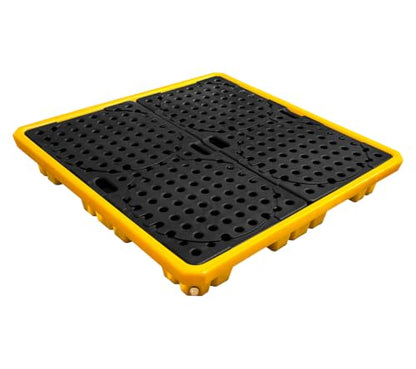 4 Drum Spill Containment Pallet 51x51x5.9in for 55 Gallon Drum - size: 4 Drum