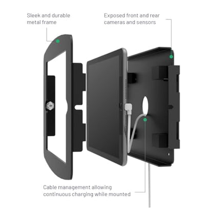 Compulocks Space Enclosure Wall Mount, Secure Anti Theft Display Holder for iPad 10th and 11th Generation (A16), Durable Steel Security Case with Lock – Black - size: iPad 10.9" 10th Gen