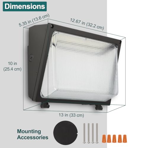 kadision LED Wall Pack with Photocell, 150W/120W/100W, Glass Lens, 4-Pack