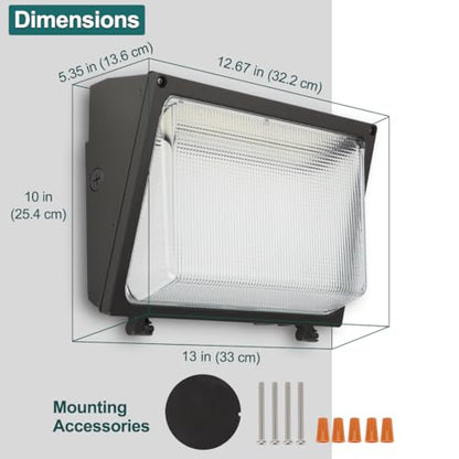 kadision LED Wall Pack with Photocell, 150W/120W/100W, Glass Lens, 4-Pack
