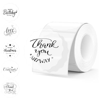2 Inch Round Thermal Labels,Clear Flower Thermal Sticker Labels for Small Business, Logo Design, Baking,300 Sheets/1 Roll (Transparent) - color: Transparent, size: 2 inch