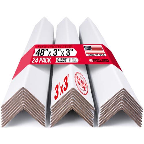 Extra-Wide 48" x 3" x 3" Reinforced Cardboard Edge Protectors - color: Thickness: 0.225", size: Pack of 24
