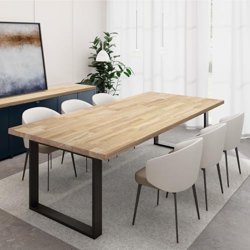 Howizz Butcher Block Countertop 60 x 25 x 1.5 in Thick - Hevea Unfinished Solid Wood Table Top, Wood Countertop for Desk Top, Workbench Top, Kitchen Countertop - size: 60"L x 25"W x 1.5"Th