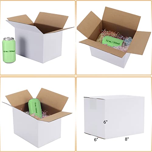 Calenzana 8x6x6 Shipping Boxes Set of 40, White Corrugated Cardboard Box for Mailing Packing Gifts Small Business - size: 8x6x6, style: 40 Pack