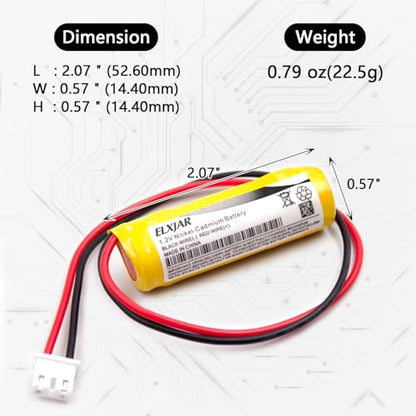 (2-Pack) 1.2V 800mAh Ni-Cd AA Battery for T26000209, AA1000MT