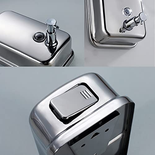 Stainless Steel Soap Dispenser for Home – 16.9oz Wall Mount - size: Vertical 16.9oz